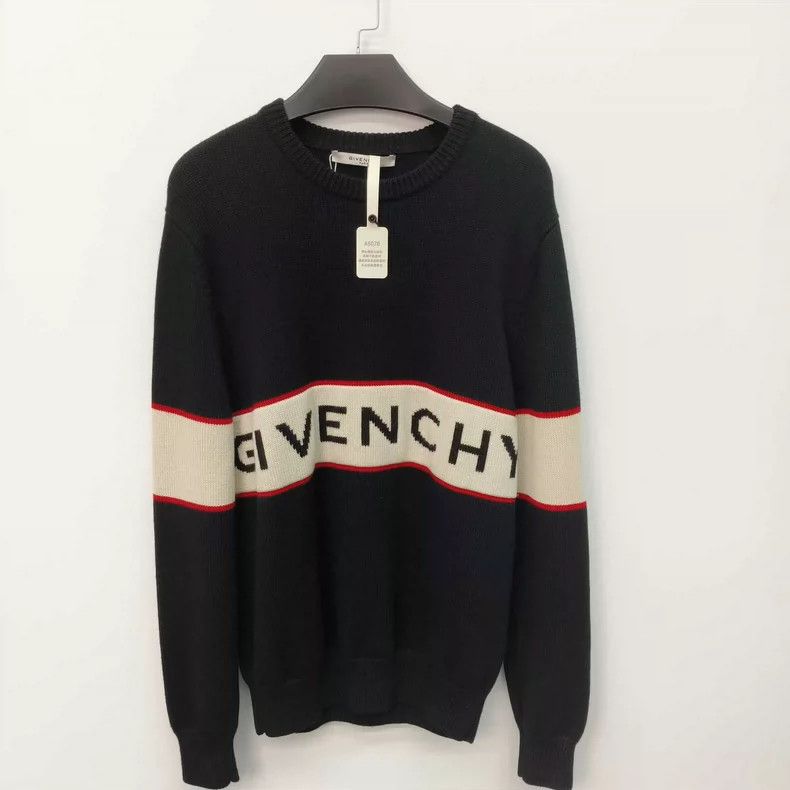 Givenchy Black Striped Logo Wool Sweater - dmc