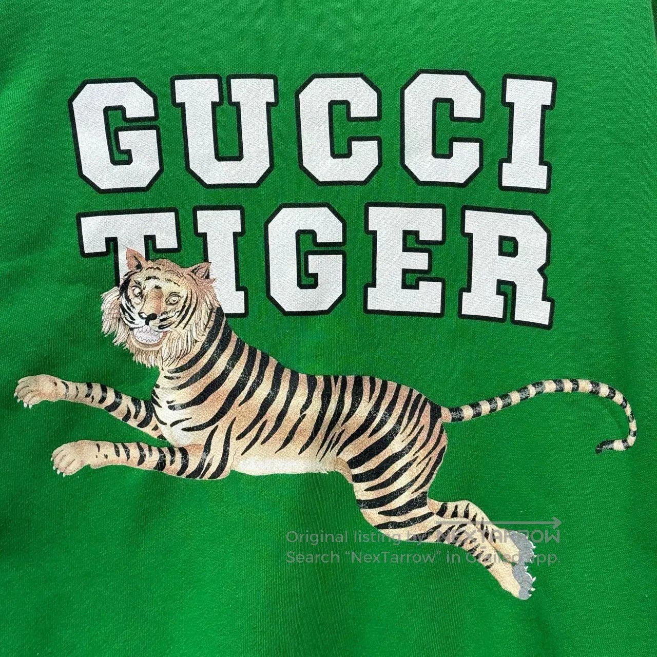 Japanese Brand Gucci Green Tiger Long-sleeve Sweatshirt. Size US XL / EU 56 / 4 - 4 Thumbnail
