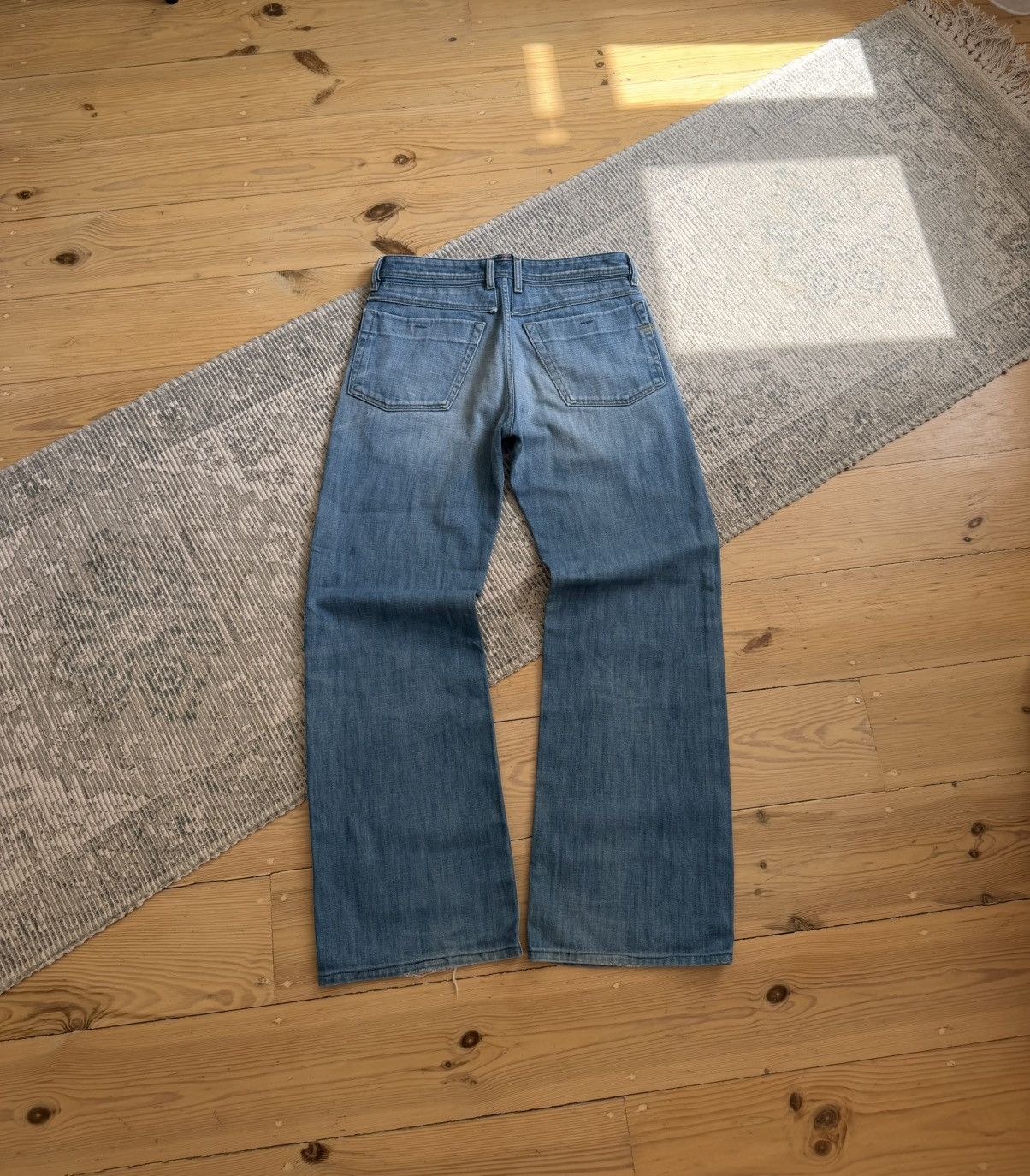Diesel Vintage 00s Diesel Flared Bootcut Y2K Washed Blue Denim Size US 32 / EU 48 - 5 Thumbnail