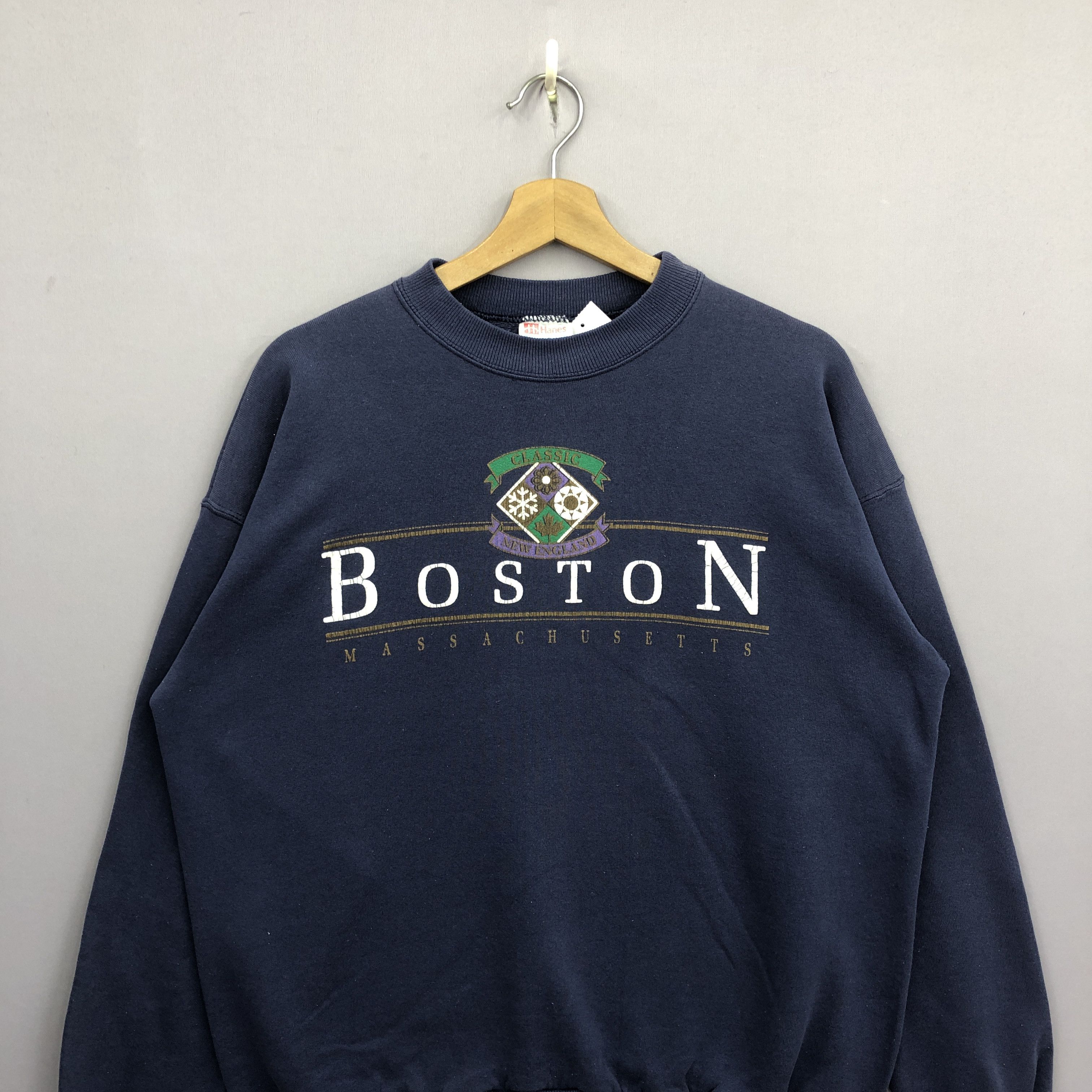 Vintage Vintage 90s Boston University Sweater Traveller Sweatshirt Size US L / EU 52-54 / 3 - 2 Thumbnail