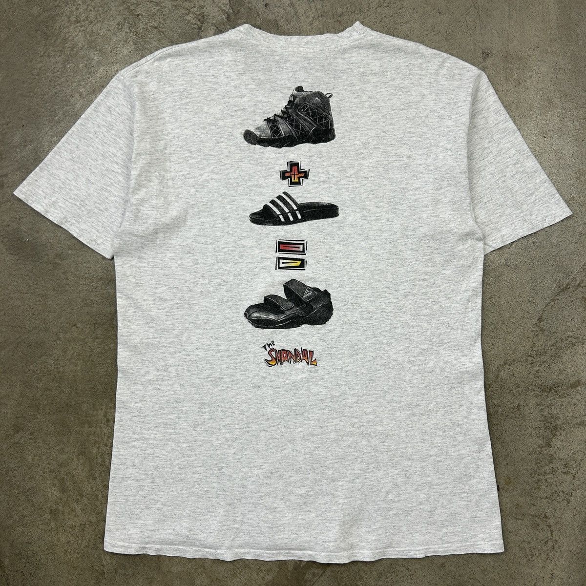 Vintage 1990s Adidas Sandal Tee Size US XL / EU 56 / 4 - 19 Thumbnail