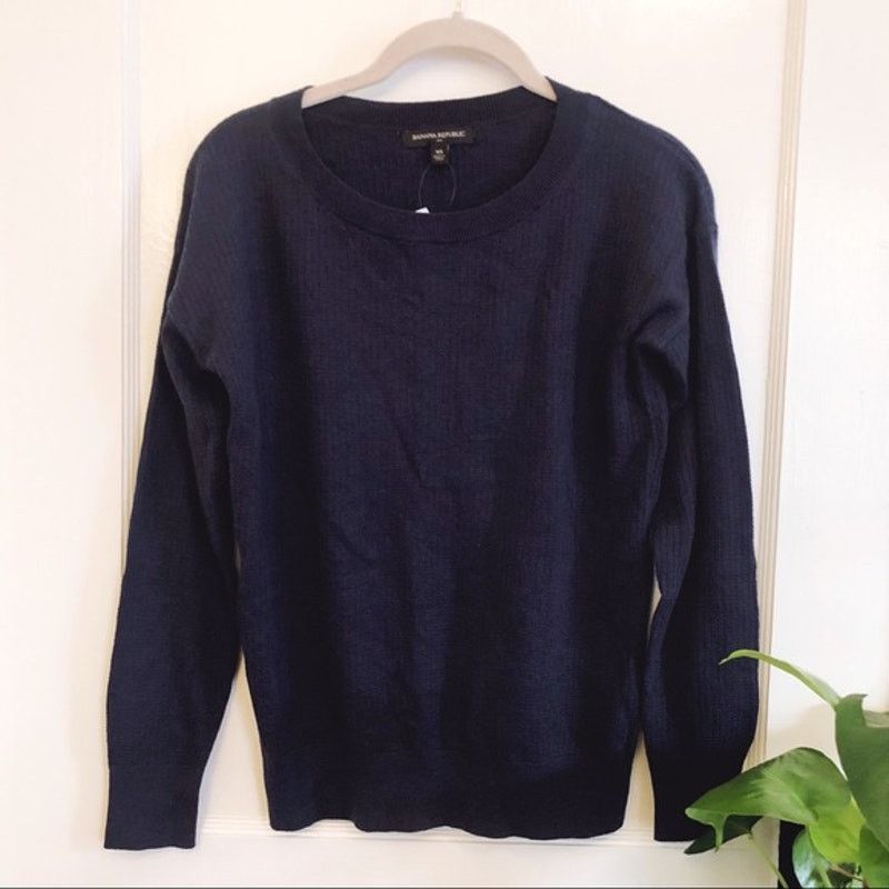 Banana Republic Banana Republic Blue Seed Stitch Crew Neck Top Size XS / US 0-2 / IT 36-38 - 1 Thumbnail