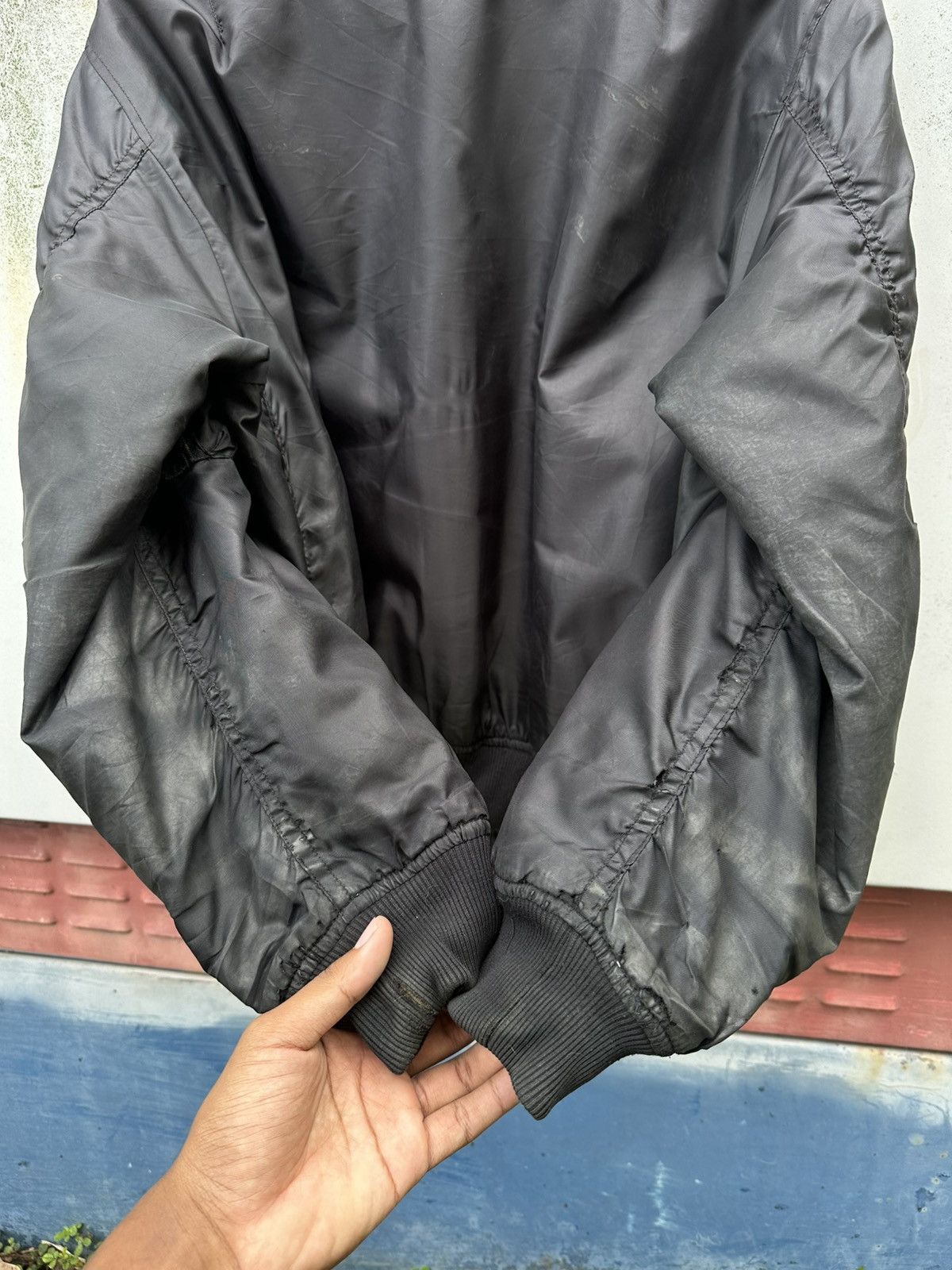Vintage 👹Vintage THRASHED MA-1 Man Intermediate Bomber Jacket Size US M / EU 48-50 / 2 - 12 Thumbnail