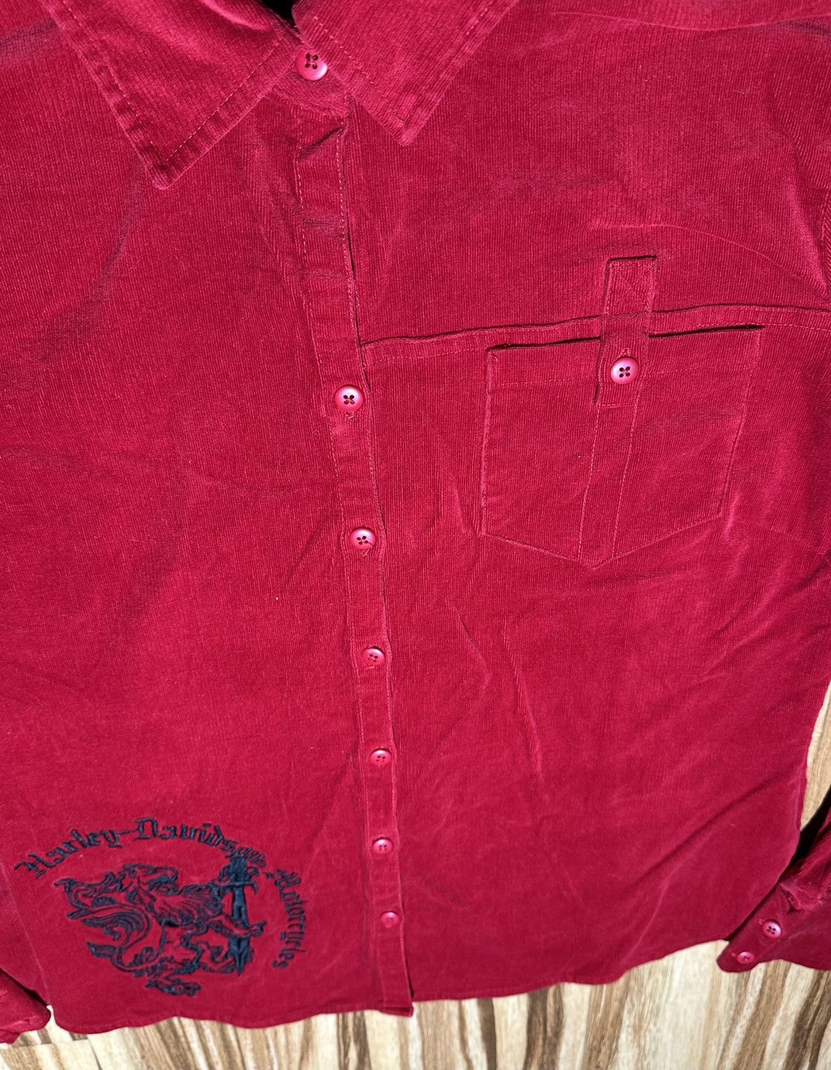 Harley Davidson Harley-Davidson Red Live To Ride Red Velour Point collar Size L / US 10 / IT 46 - 7 Thumbnail