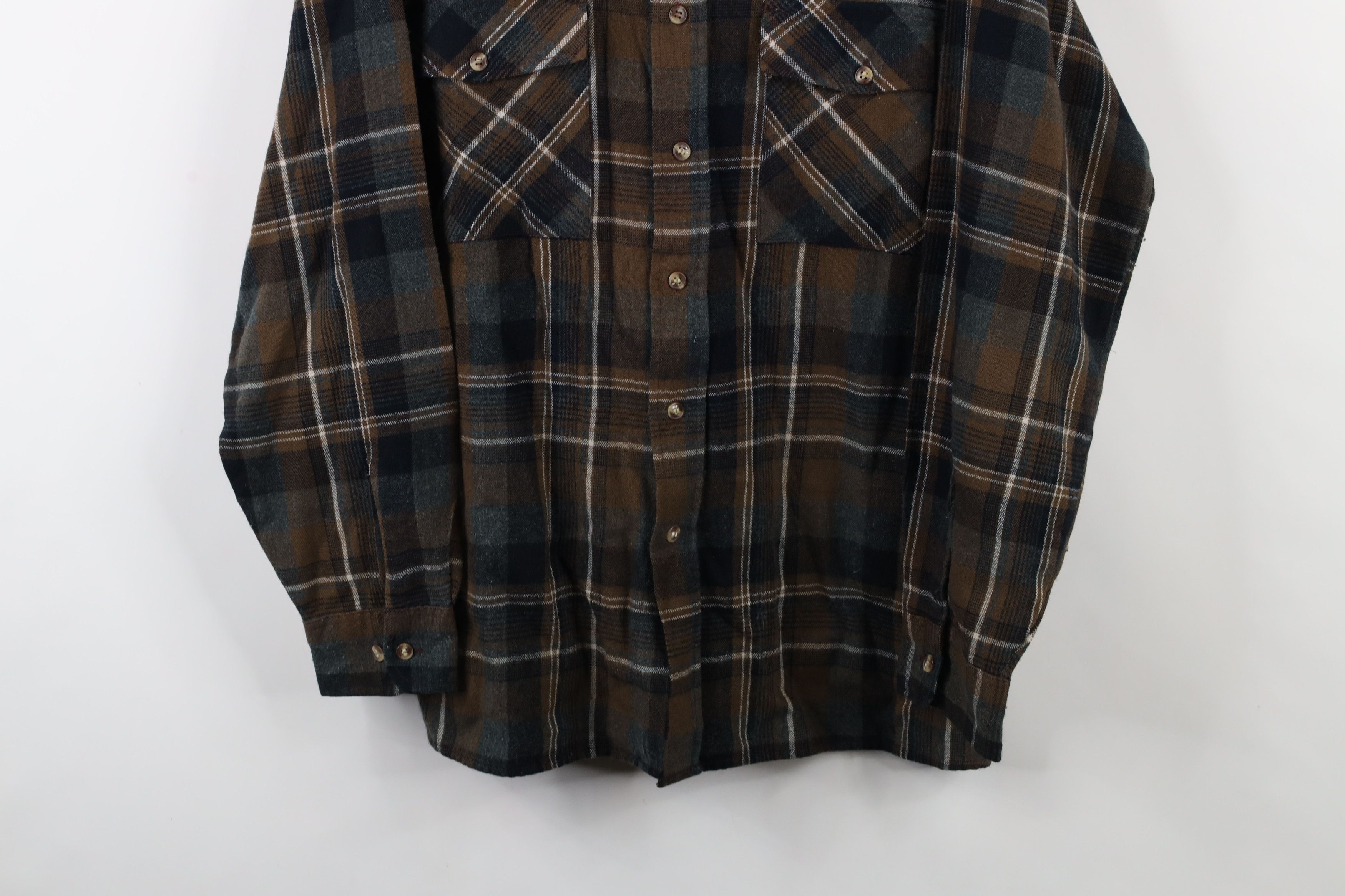 Vintage Vintage 90s Streetwear Collared Button Shirt Brown Plaid Size US M / EU 48-50 / 2 - 3 Thumbnail
