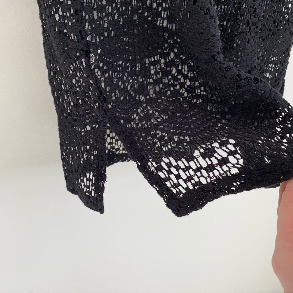 Other La Vie En Rose Black Crochet Swim Coverup Women's Sm Size S / US 4 / IT 40 - 6 Thumbnail
