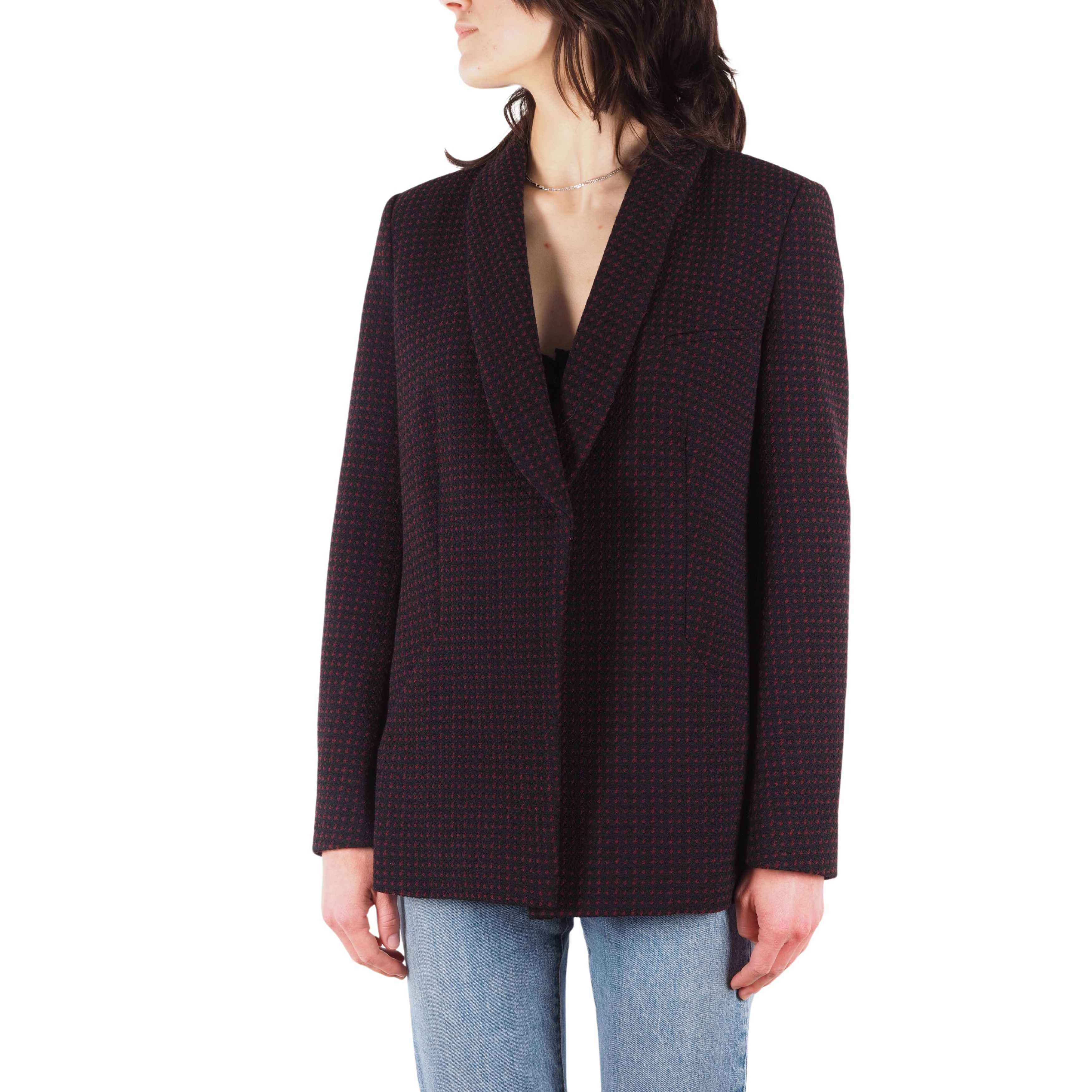 ba&sh Ba&sh Women's Black Red Open Lady Jacket Blazer Size L / US 10 / IT 46 - 1 Thumbnail