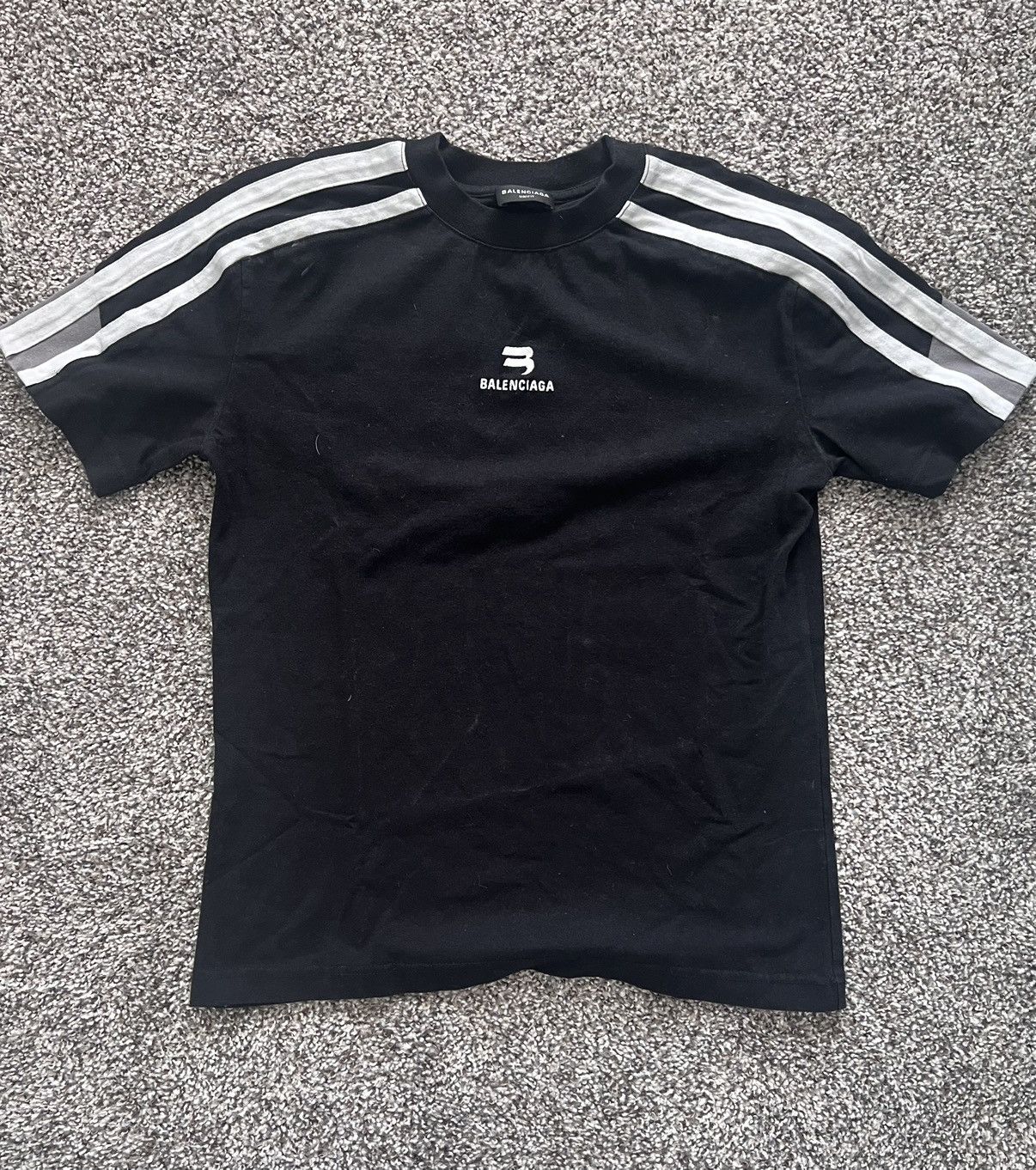 balenciaga Sporty B Shrunk Tee 希少 Balenciaga Sporty B Shrunk Tee Black/Grey/White Men's - FW22