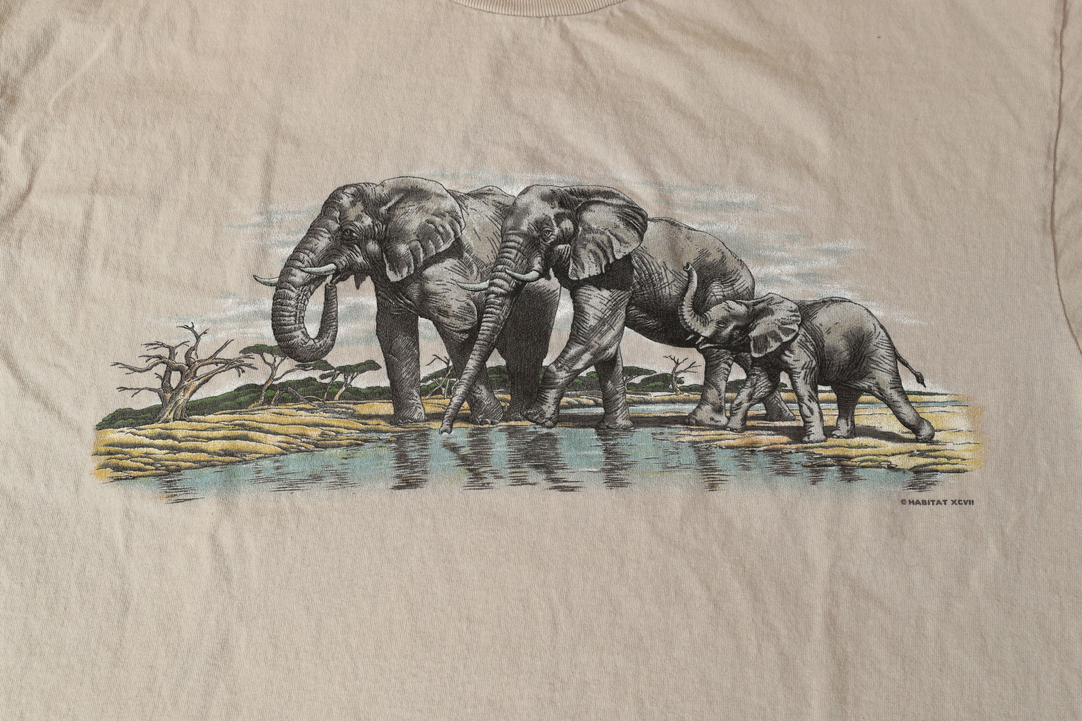 Habitat Habitat 1998 Elephants Vintage Single Stitch Tee (L) Size US L / EU 52-54 / 3 - 4 Thumbnail