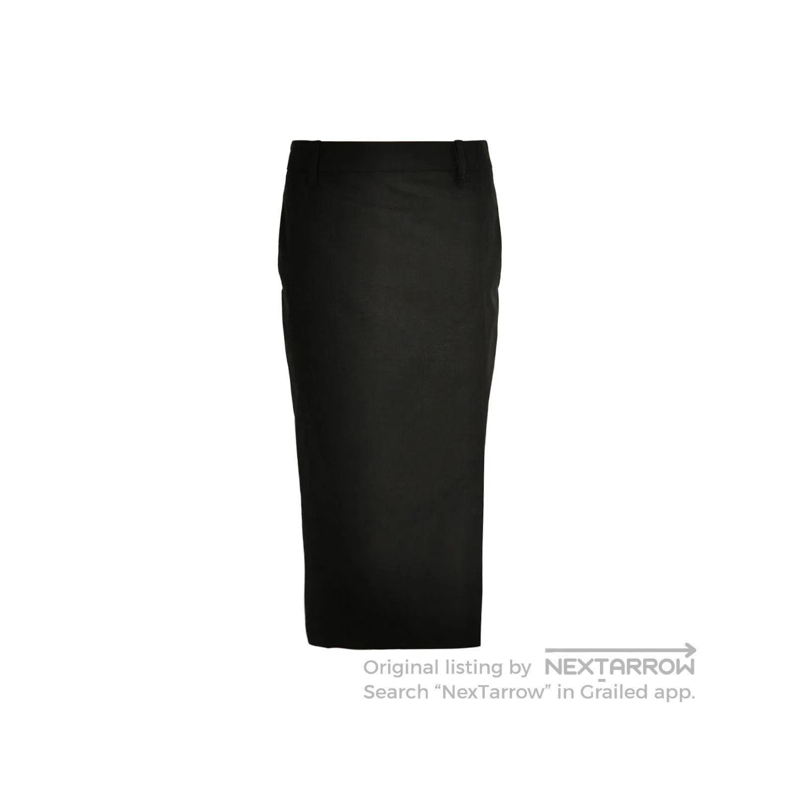 Prada Black Wool Zip Midi Skirt .