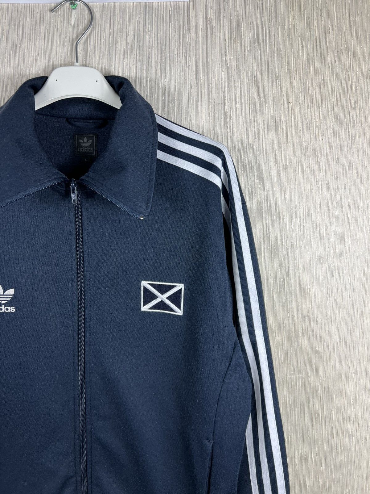 Adidas Vintage Adidas Scotland y2k navy zip track hoodie blokecore Size US L / EU 52-54 / 3 - 4 Thumbnail