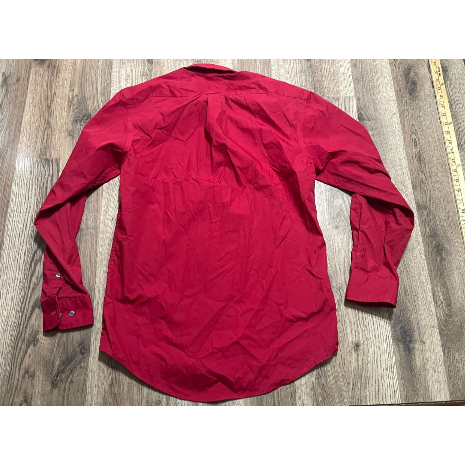 George George Shirt Mens Size Small 14-14.5 32-33 Red Button Up Long Sleeve Regular Size US S / EU 44-46 / 1 - 2 Thumbnail