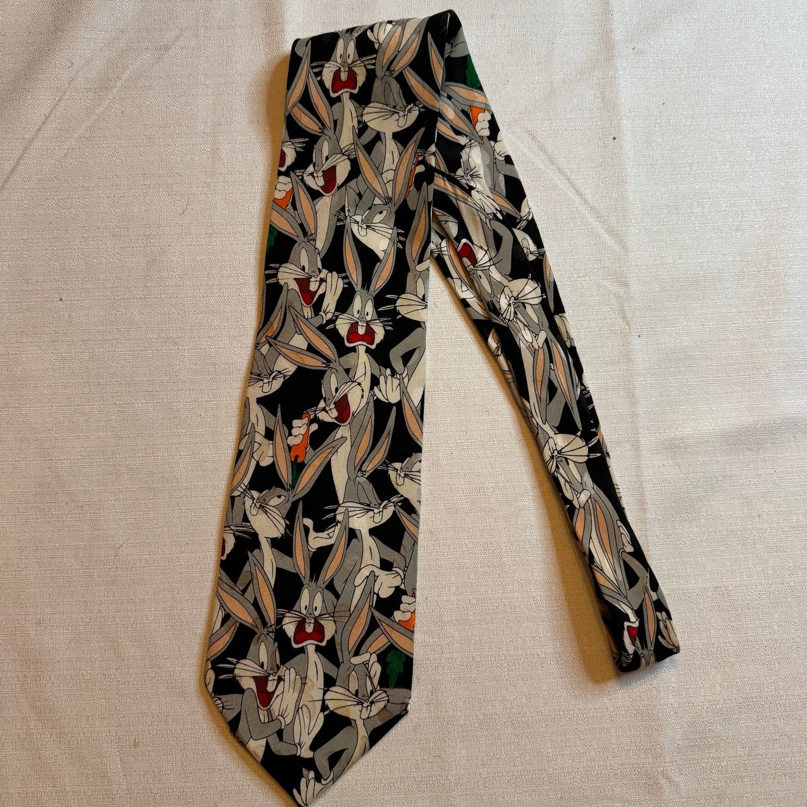 Warner Bros Vintage 1993 Looney Tunes Mania Bugs Bunny Character Tie Size ONE SIZE - 1 Thumbnail