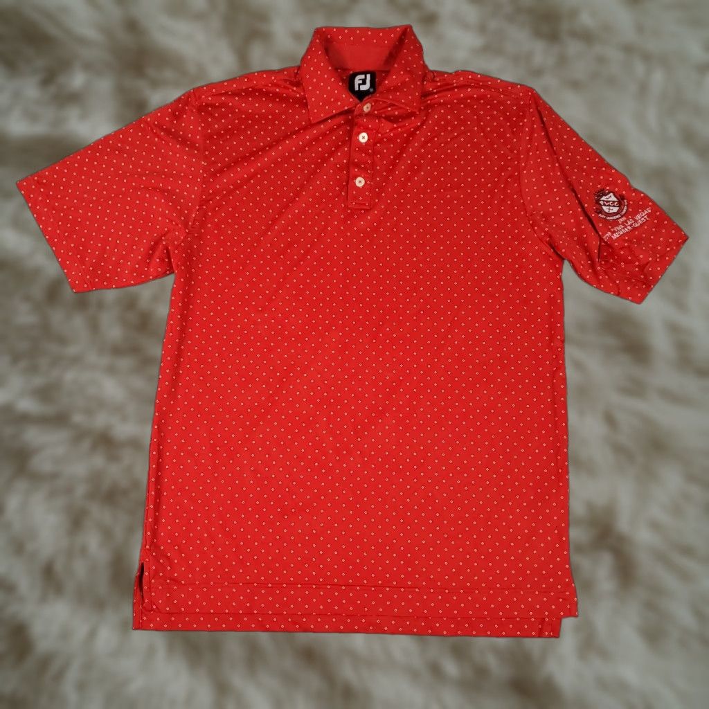 Footjoy FootJoy Polo Shirt Mens M Red Geometric Fort Lauderdale Golf Shirt Mens Red Geometric Fort Lauderdale Golf FCJ Polo Shirt Size US M / EU 48-50 / 2 - 1 Thumbnail