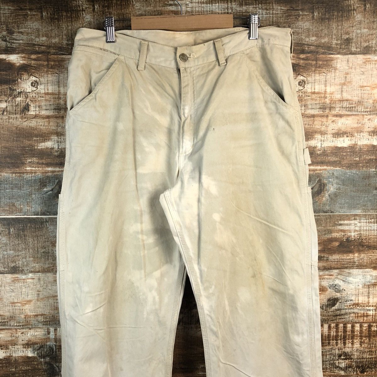 Carhartt Carhatt faded White dirty worker painter cargo Pants #A2588 Size US 33 - 13 Thumbnail