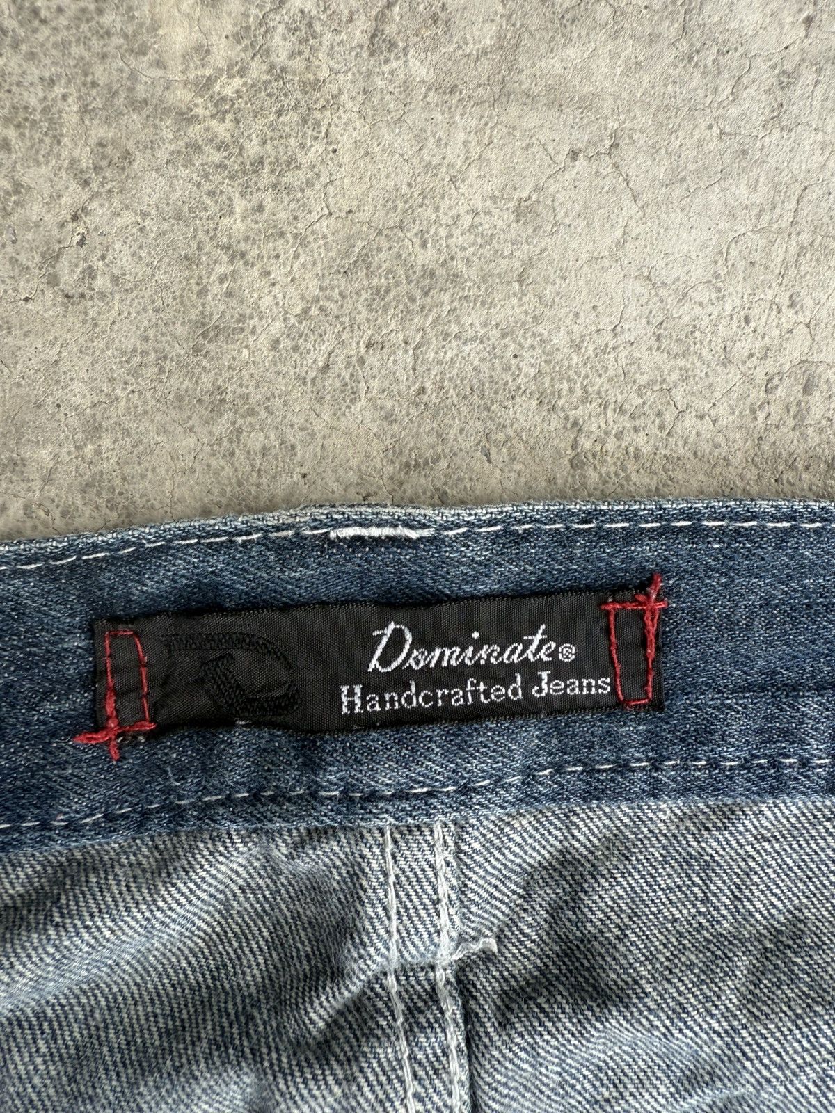 Japanese Brand Japanese Double Waist Dominate Embroidered Distressed Jeans Size US 33 - 20 Thumbnail