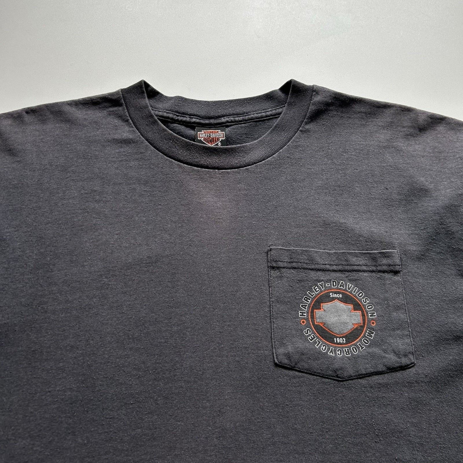 Harley Davidson Vintage Harley Davidson Pocket Shirt XL Y2K Motorcycle Faded Size US XL / EU 56 / 4 - 2 Thumbnail