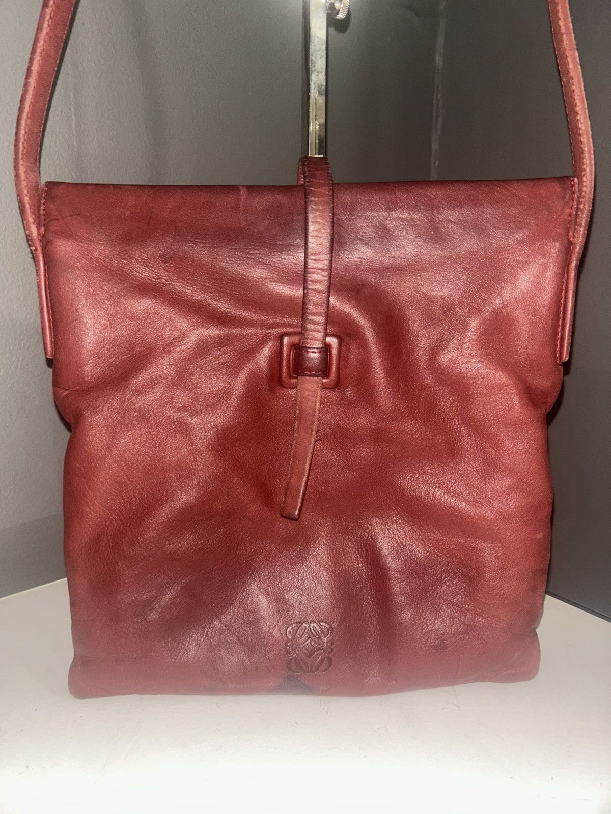 Loewe Vintage Loewe Burgundy Leather Shoulder Bag (project piece) Size ONE SIZE - 2 Thumbnail