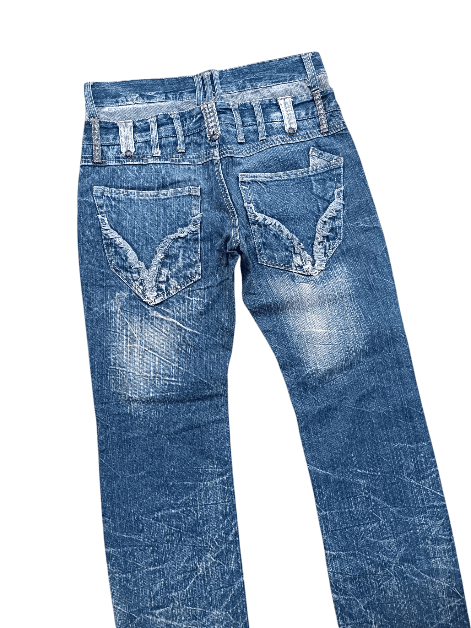Japanese Brand FLARED 🔥 BLOW BY BLUE FLASH FADED JEANS Size US 31 - 19 Thumbnail
