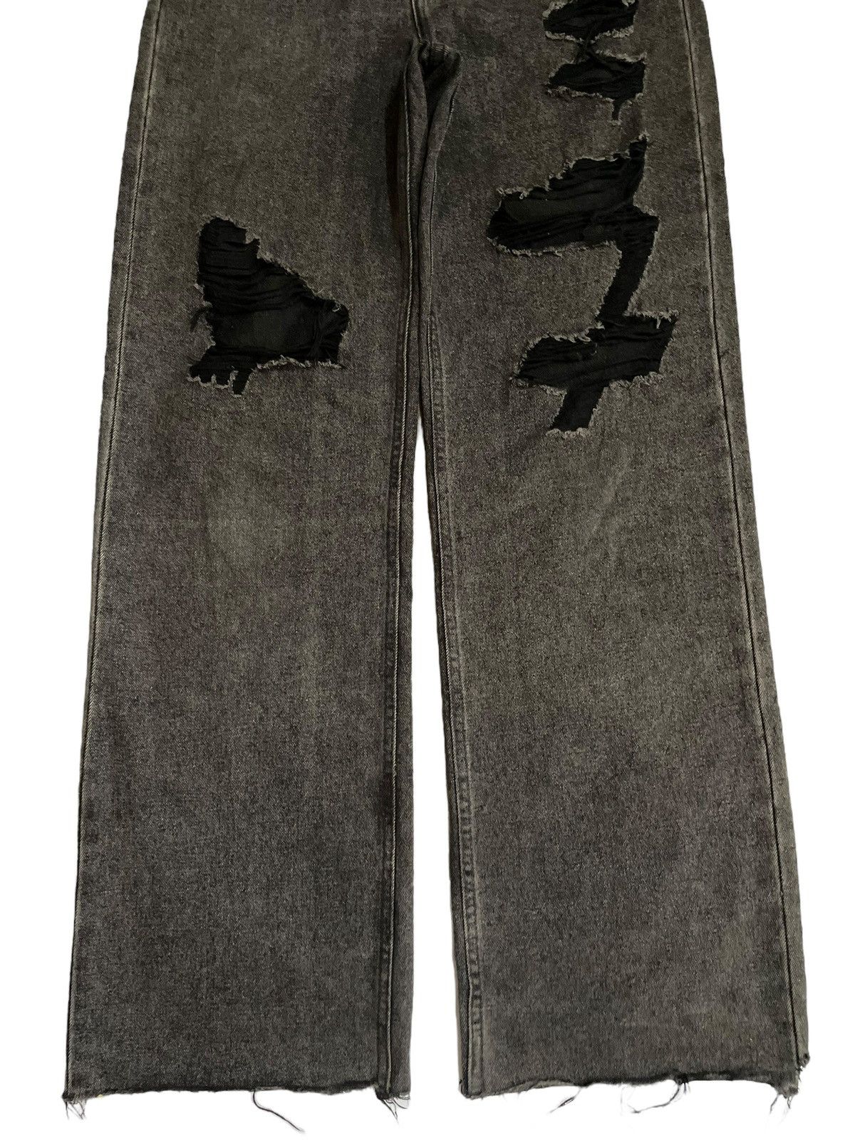 KMRii Vintage Japanese Distressed Fade Wash Wide Leg Baggy Jeans Size 26" / US 2 / IT 38 - 4 Thumbnail