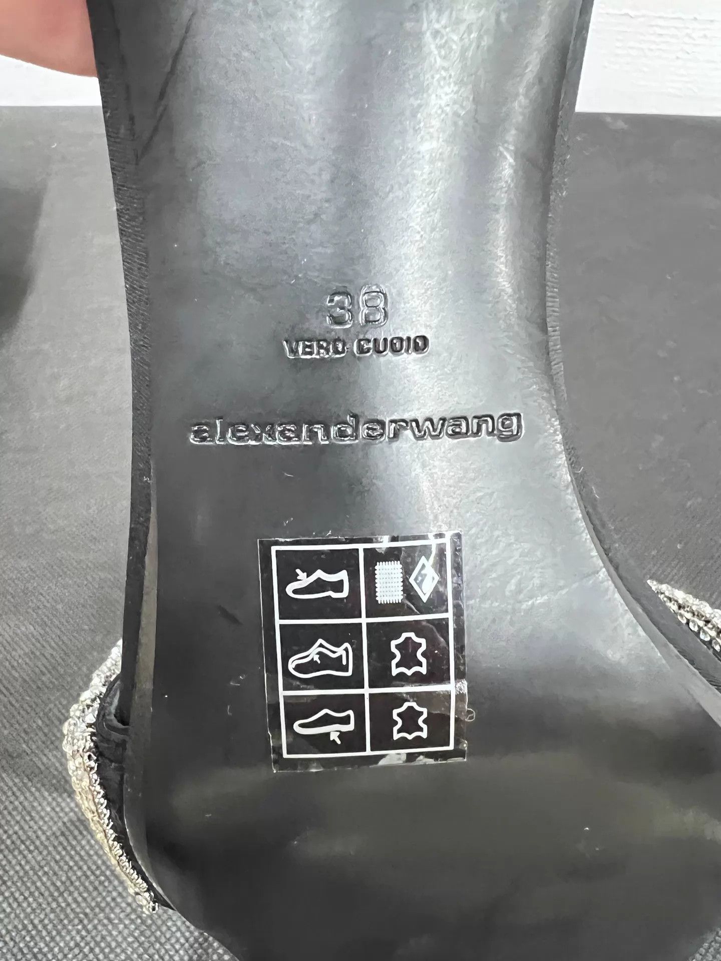 Alexander Wang Alexander Wang Black Crystal Heel Slide Sandals 38 Size US 7.5 / IT 37.5 - 8 Thumbnail