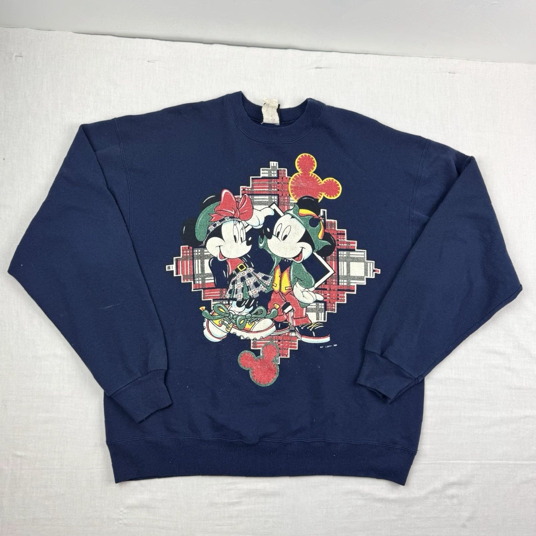 Disney Vintage Disney Sweatshirt Adult Large Blue World Minnie Mouse Mickey Mouse 90s Size US L / EU 52-54 / 3 - 2 Thumbnail