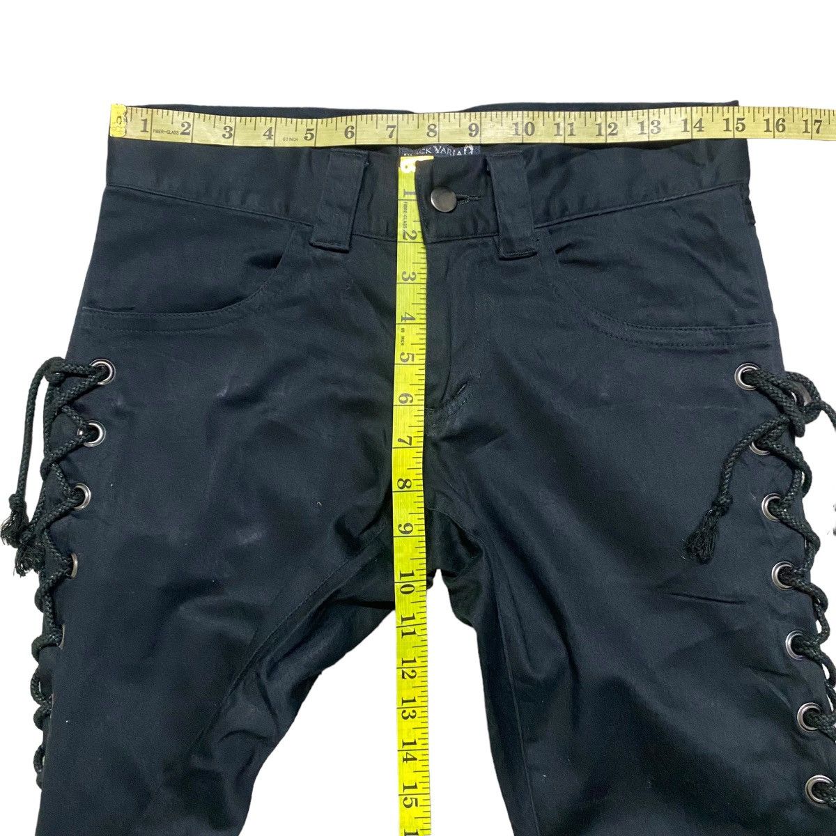 Japanese Brand BLACK VARIA Lace Up Skinny Jeans Size US 29 - 20 Thumbnail