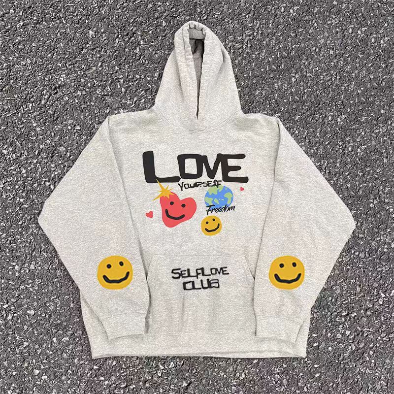 Japanese Brand × Vintage Grey casual retro heart pattern hoodie y2k Size US M / EU 48-50 / 2 - 1 Thumbnail
