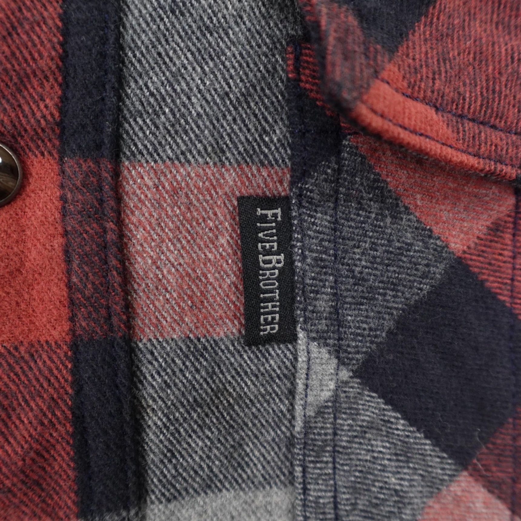 Vintage FiveBrother Shirt Men Large Red Gray Plaid Flannel Pearl Snap Overshirt Shacket Button-Up Outdoor Mens Size US L / EU 52-54 / 3 - 3 Thumbnail