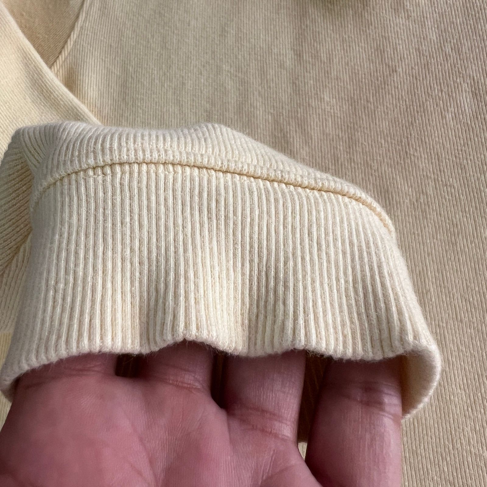 Tasso Elba Tasso Elba Men’s Pullover Sweater Cream Ribbed Cotton Size L Size US L / EU 52-54 / 3 - 3 Thumbnail