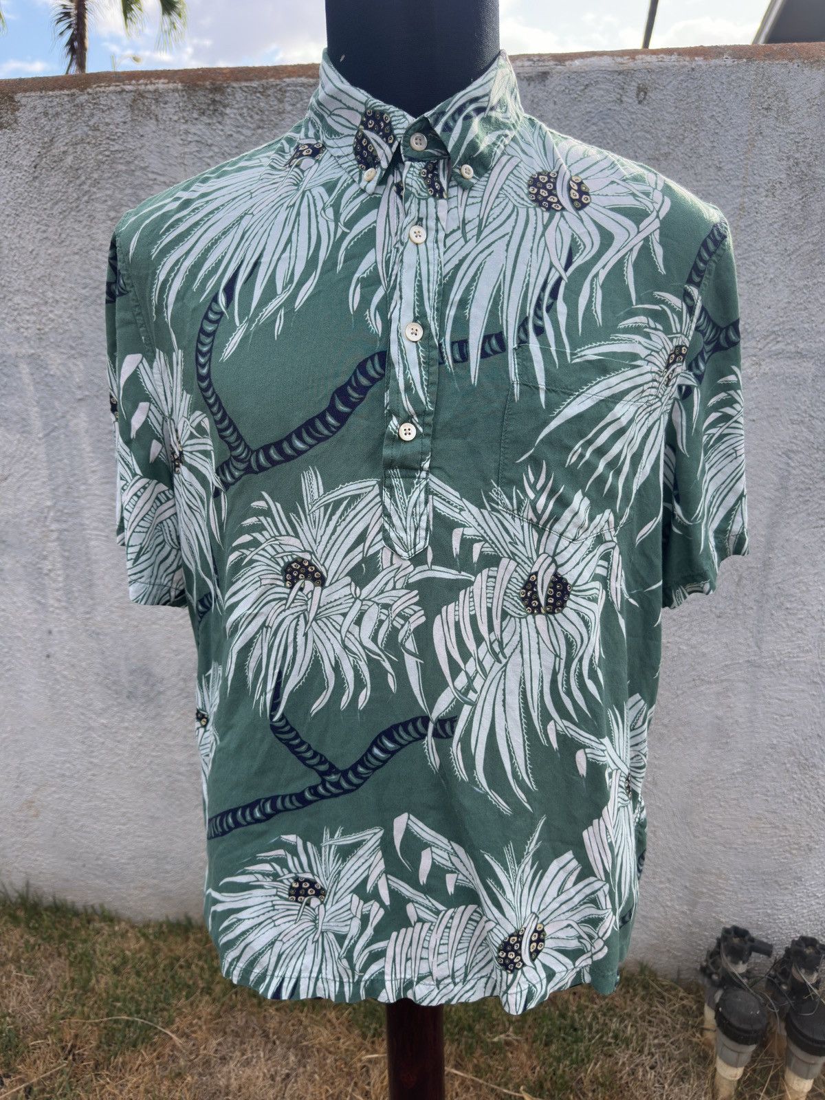 Reyn Spooner Reyn Spooner Hawaiian Polo Men’s S Green Japanese Spun Rayon Size US S / EU 44-46 / 1 - 1 Thumbnail