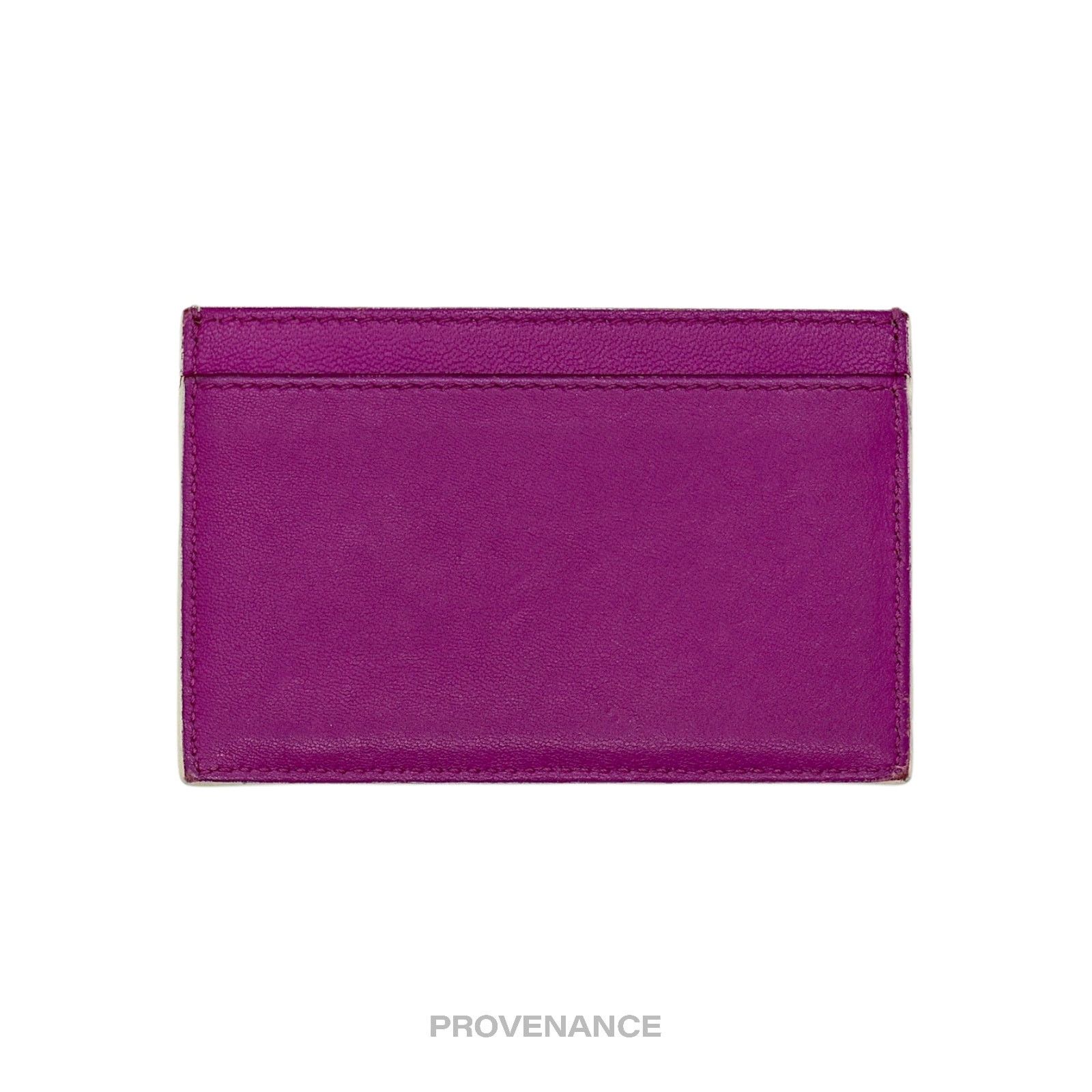 Celine 🔴 Celine Logo Card Holder Wallet - Two-Tone Cream Fuchsia Size ONE SIZE - 2 Thumbnail