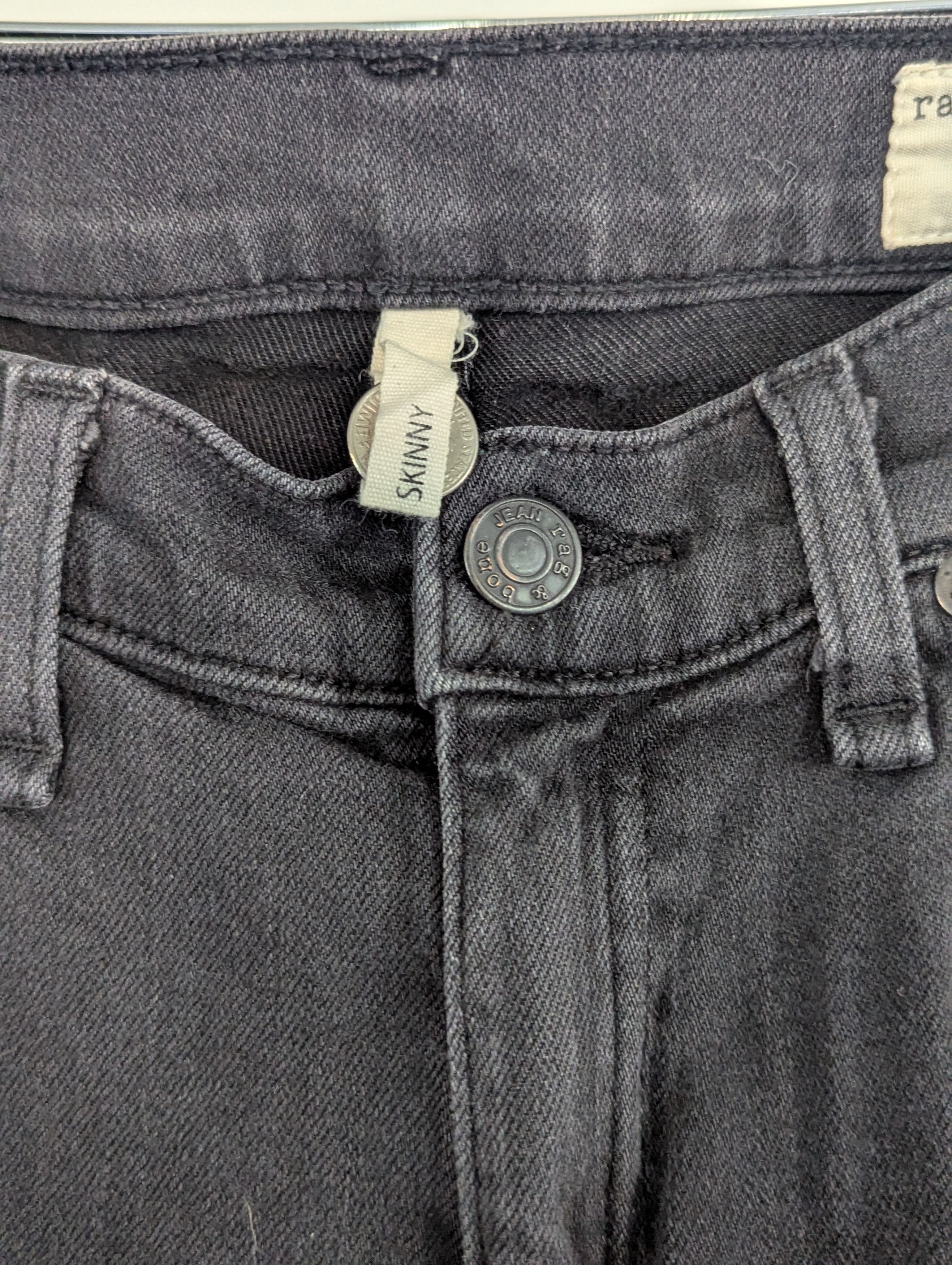 Rag & Bone Rag & Bone Black Distressed Skinny Jeans Size 27 Size 27" / US 4 / IT 40 - 4 Thumbnail