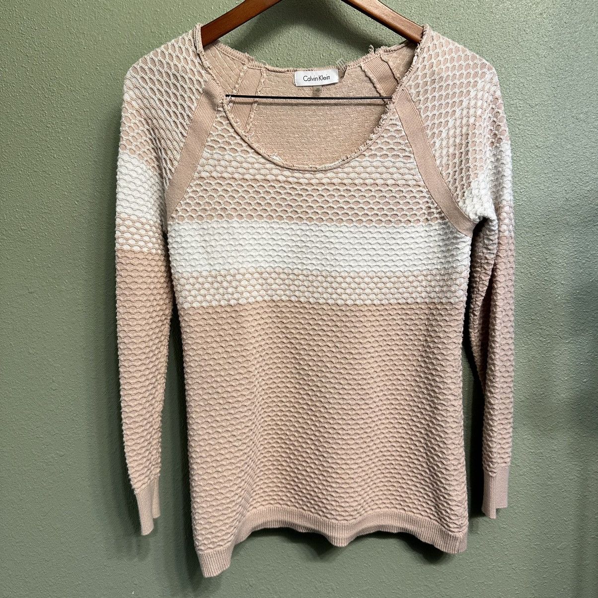 Calvin Klein Calvin Klein Women’s Dusty Rose and White Roll Neck Sweater Size XS / US 0-2 / IT 36-38 - 1 Thumbnail