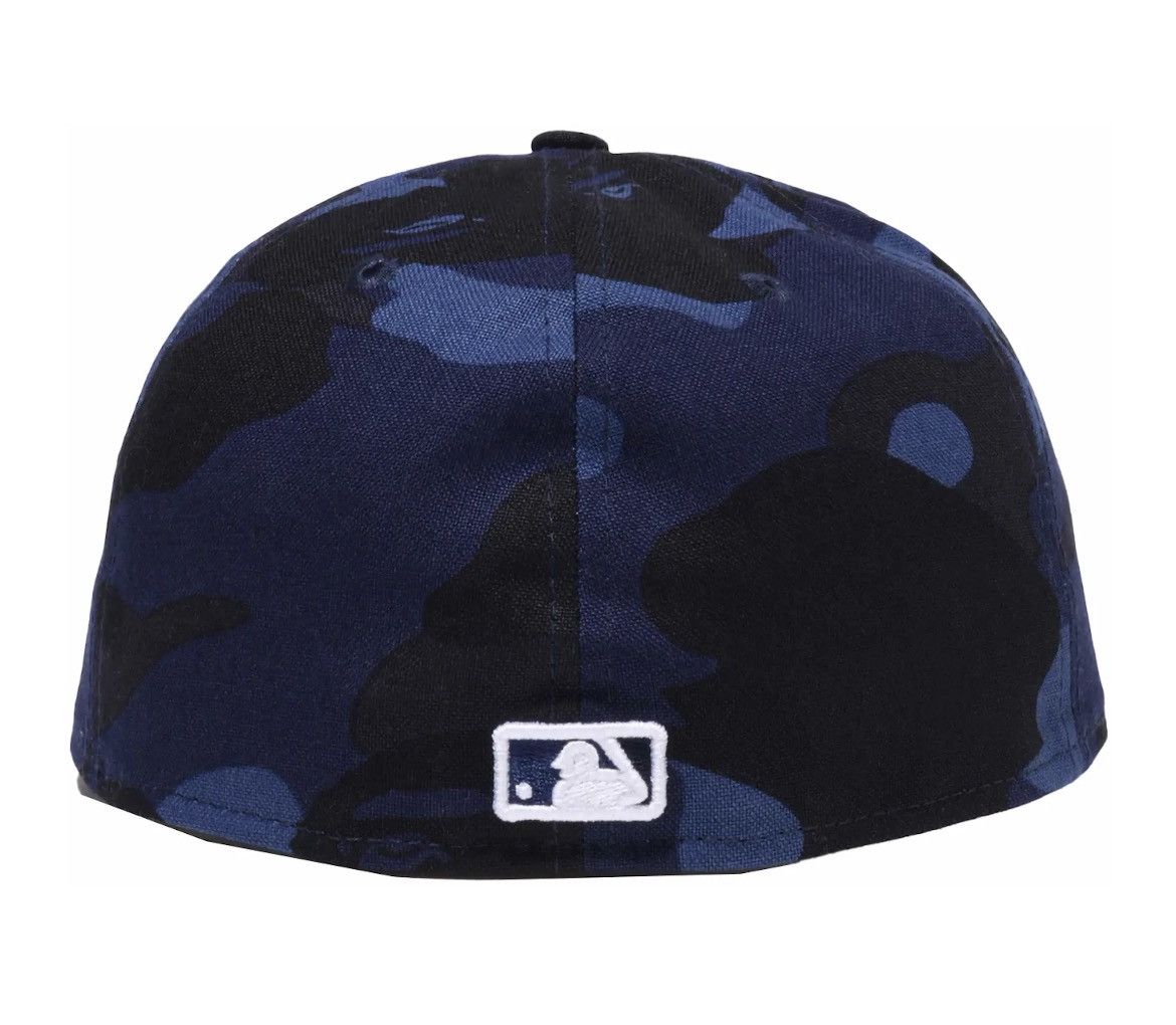 Bape x MLB Blue Camo NYY Fitted Hat