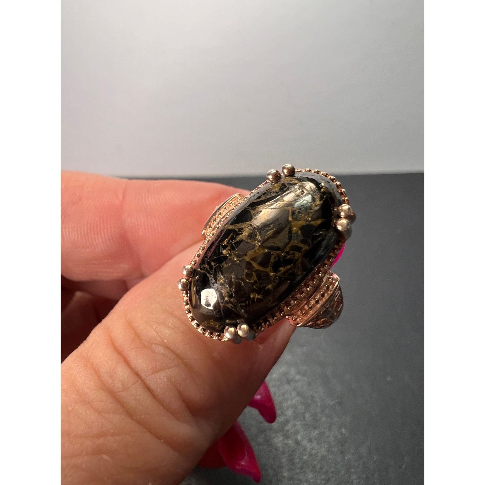 Other NEW Matrix shungite ring in rose gold over CU size 7 Size ONE SIZE - 10 Thumbnail