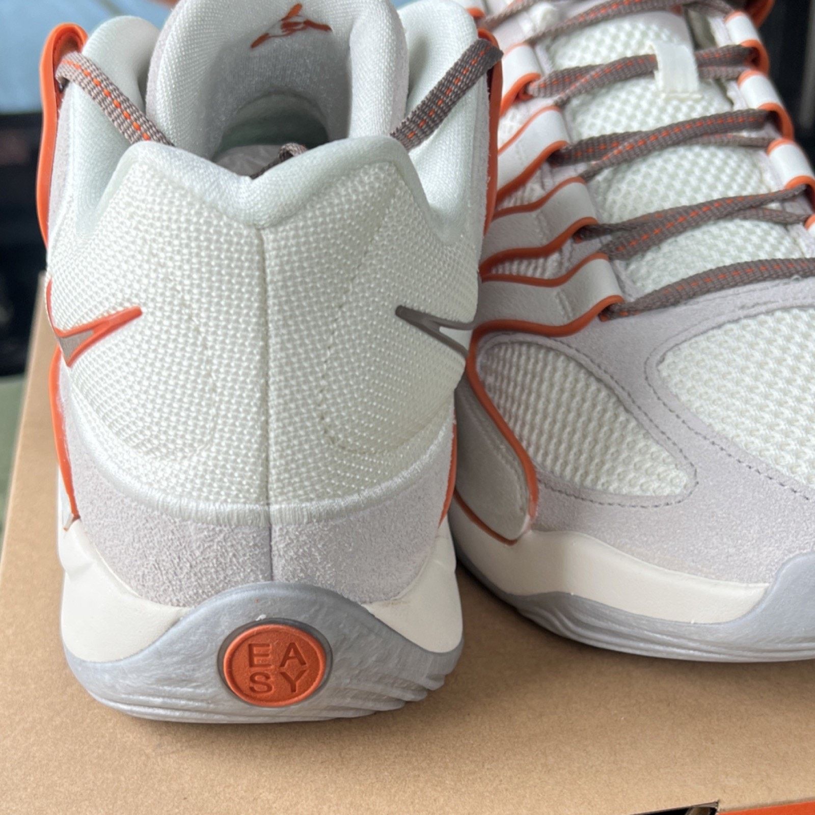 Nike Nike KD 18 Rise Soft Pearl Campfire Orange Mesh Low Top Men Size US 11.5 / EU 44-45 - 4 Thumbnail