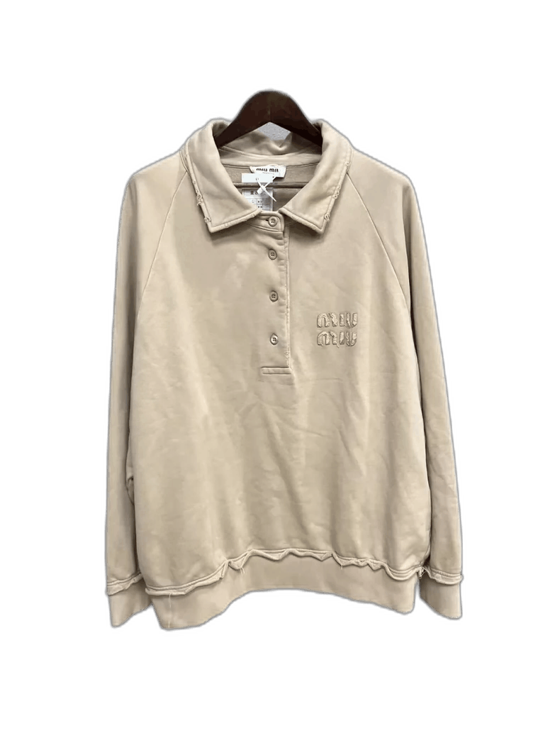 Miu Miu Miu Miu Long Sleeve Logo Embroidered Shirt-yf Size US L / EU 52-54 / 3 - 1 Thumbnail