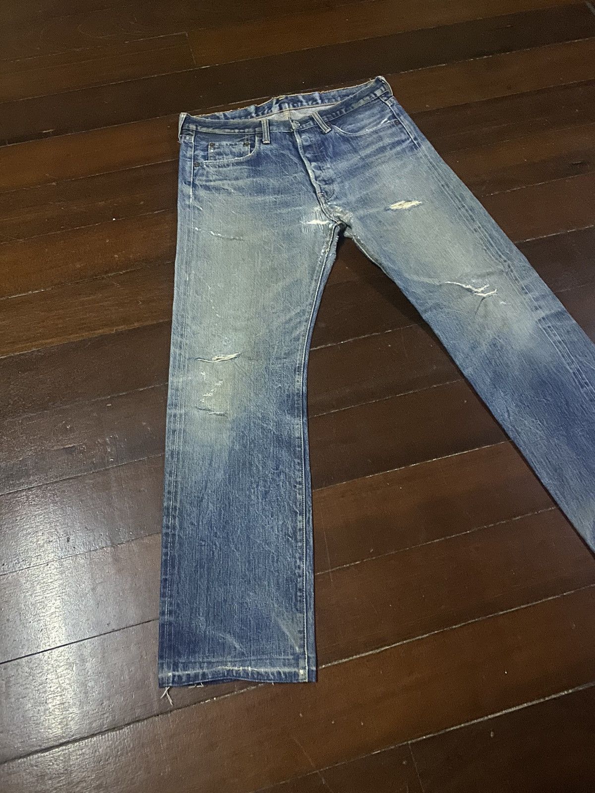 Denime Vintage 90s DENIME Orizzonti mud wash distressed rework Size US 35 - 2 Thumbnail