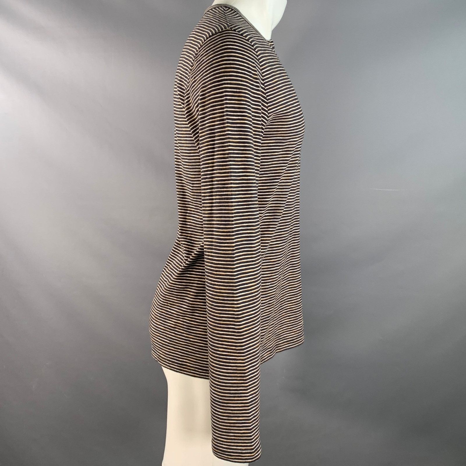 Vince S Navy Yellow & White Stripe Cotton Open Collar Pullover Size US S / EU 44-46 / 1 - 3 Thumbnail