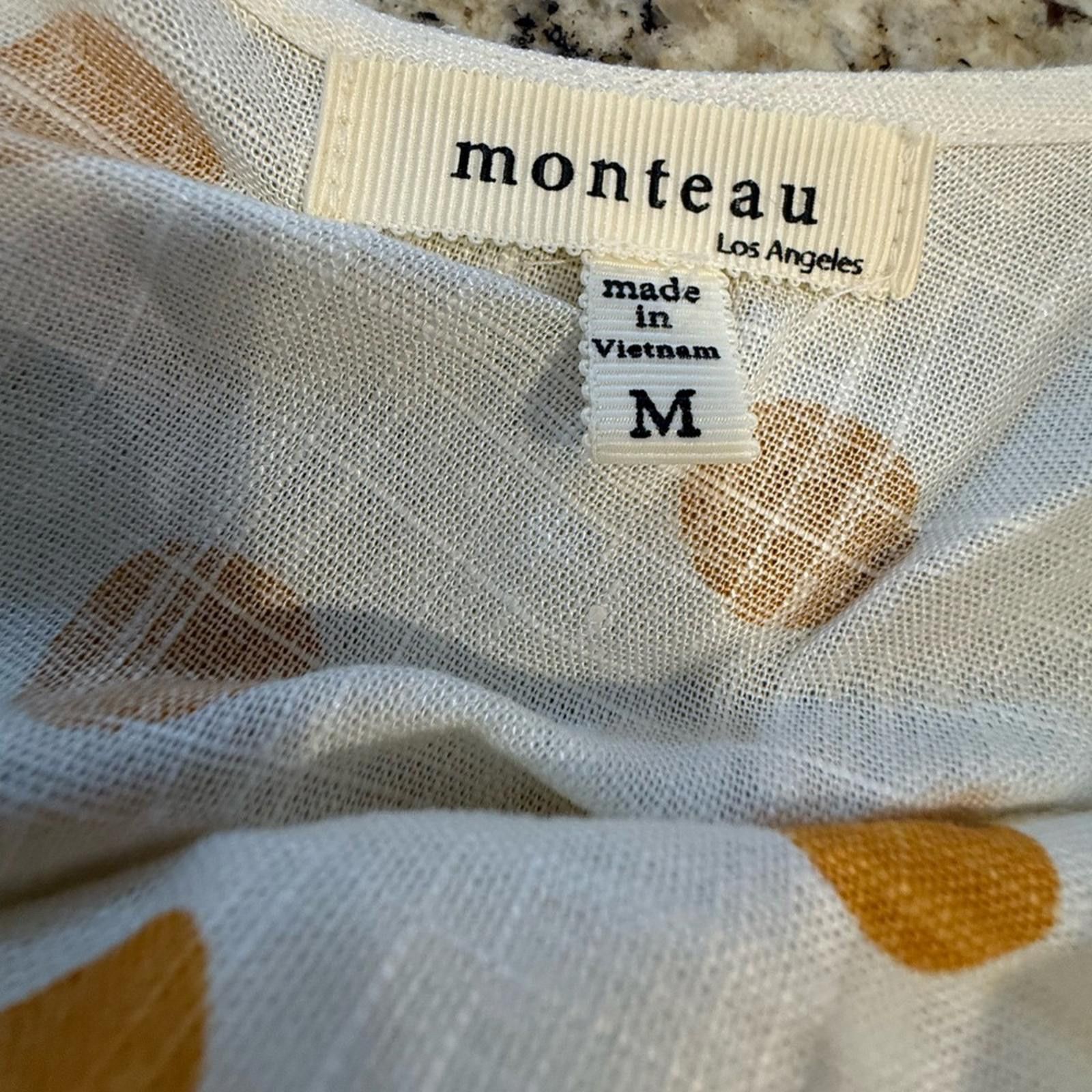 Other Monteau crop jumpsuit polka dot cream & mustard yellow SZ M Size 32" / US 10 / IT 46 - 7 Thumbnail