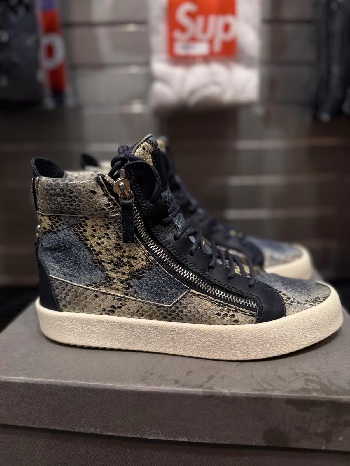 Giuseppe Zanotti Embossed Snakeskin Sneakers - 44EU/11US