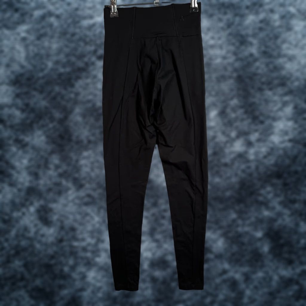 ADAY Womens XS Black Layered High-Waist Leggings Nylon Elastane Stretch Casual Yoga Leggings Black XS Womens