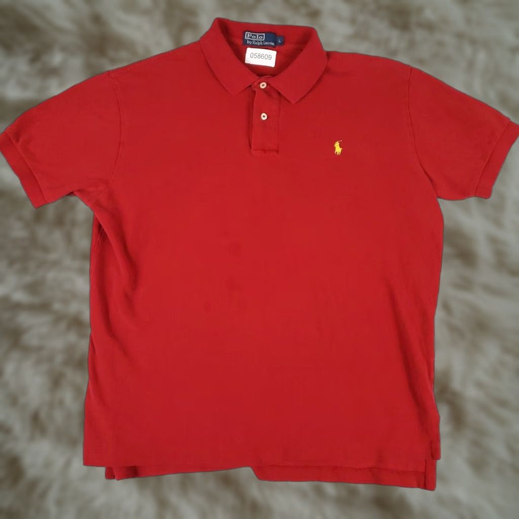 Ralph Lauren VINTAGE Ralph Lauren Polo Shirt Mens Large Red Cotton Casual Short Sleeve Men's Size US L / EU 52-54 / 3 - 1 Thumbnail