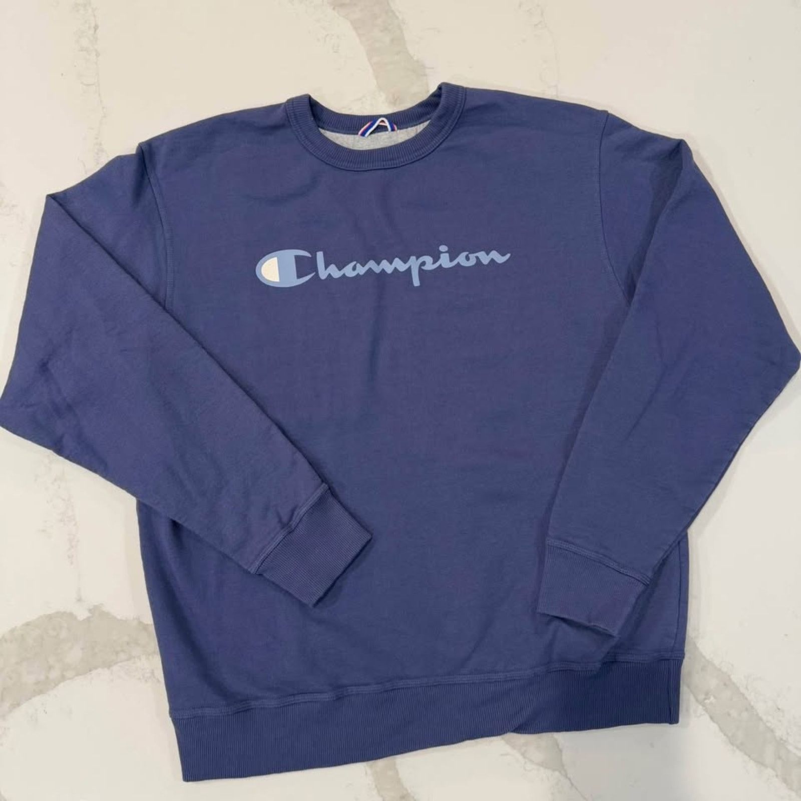 Champion Champion Blue Pullover Crewneck Sweatshirt Logo Mens Large Size US L / EU 52-54 / 3 - 1 Thumbnail