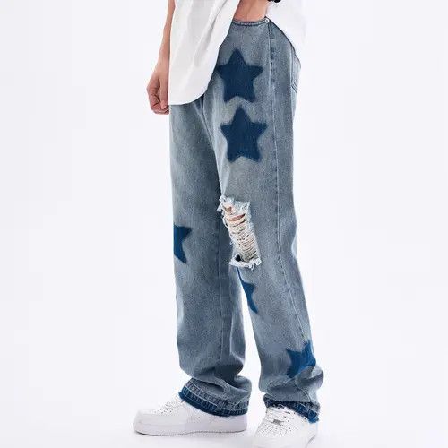 Other Blue STARS Distressed Jeans Size US 30 / EU 46 - 7 Thumbnail