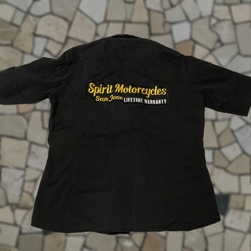 Vintage Throttle Threads Spirit Triumph Women's shirt Button-Up M Black Double-Sided Logo Casual Modern Motorcycle Size M / US 6-8 / IT 42-44 - 1 Thumbnail