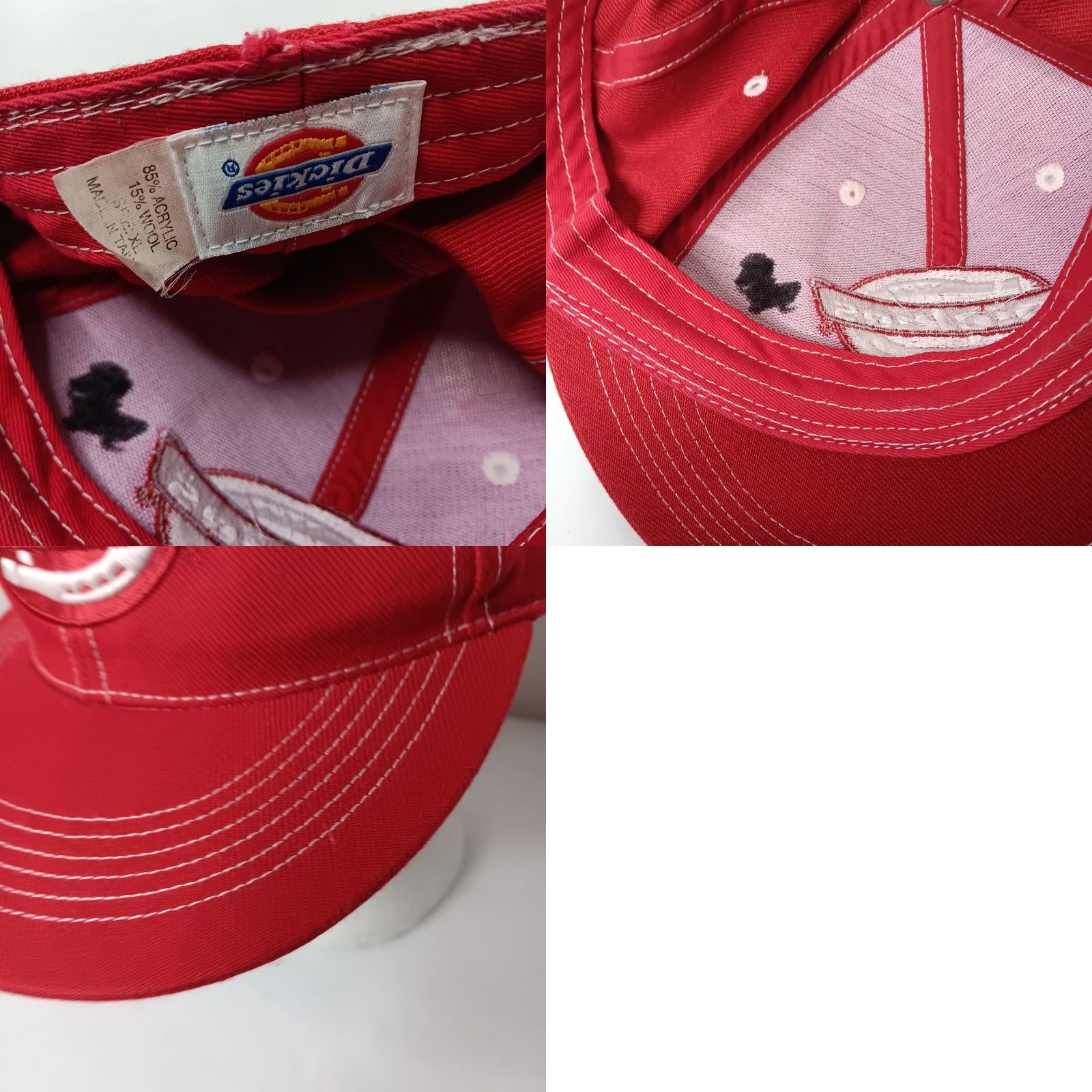 Dickies Dickies Hat XL Red Canvas Logo Fitted Workwear Mens Size ONE SIZE - 8 Thumbnail