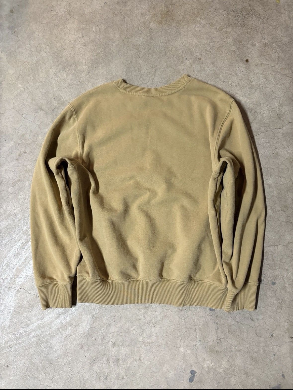 Stussy Stussy Center Logo Embroidered Sweatshirt Crewneck Khaki Med Size US M / EU 48-50 / 2 - 3 Thumbnail