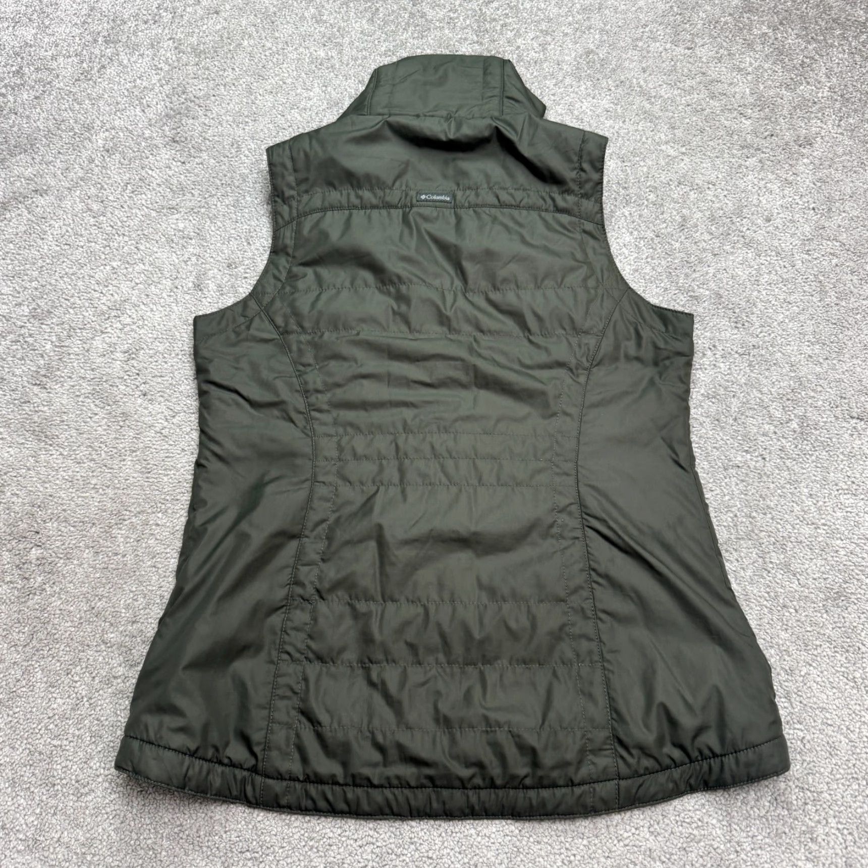 Vintage Columbia Quilted Puffer Vest Womens Small Green Full Zip Outdoor Fleece Line Size S / US 4 / IT 40 - 2 Thumbnail